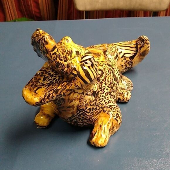 Vintage LaVie Jungle Safari Hand painted Hidden Safari Animals Gator - Picture 2 of 8